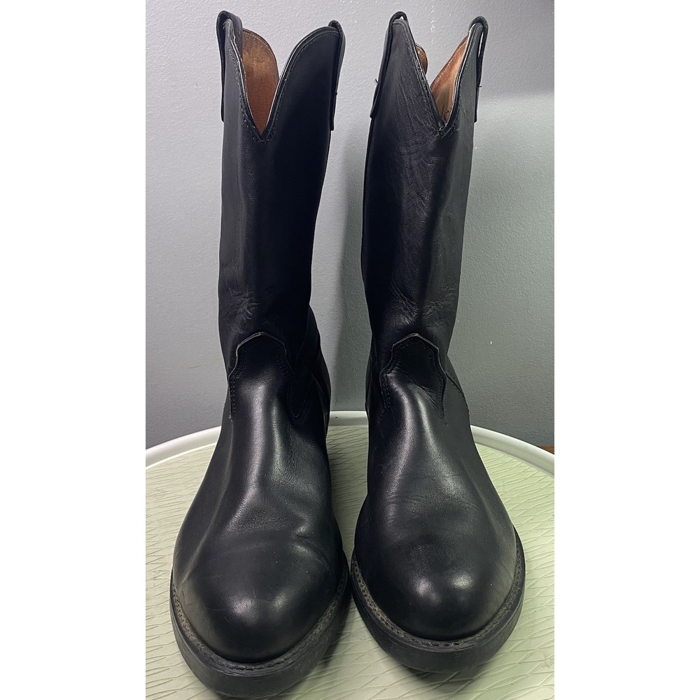 Santa Fe Men's Western Leather Cowboy Biker Riding Rodeo Boots Black Sz.14 B - Picture 2 of 13